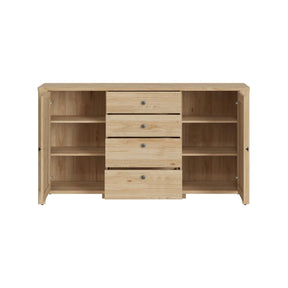 Comoda PARILLA, stejar, PAL laminat/MDF, 164x42x91 cm