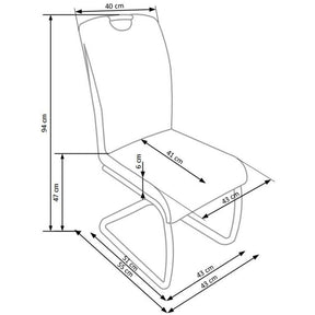 Scaun tapitat piele ecologica maro inchis-bej K184, 43X55X94 CM.