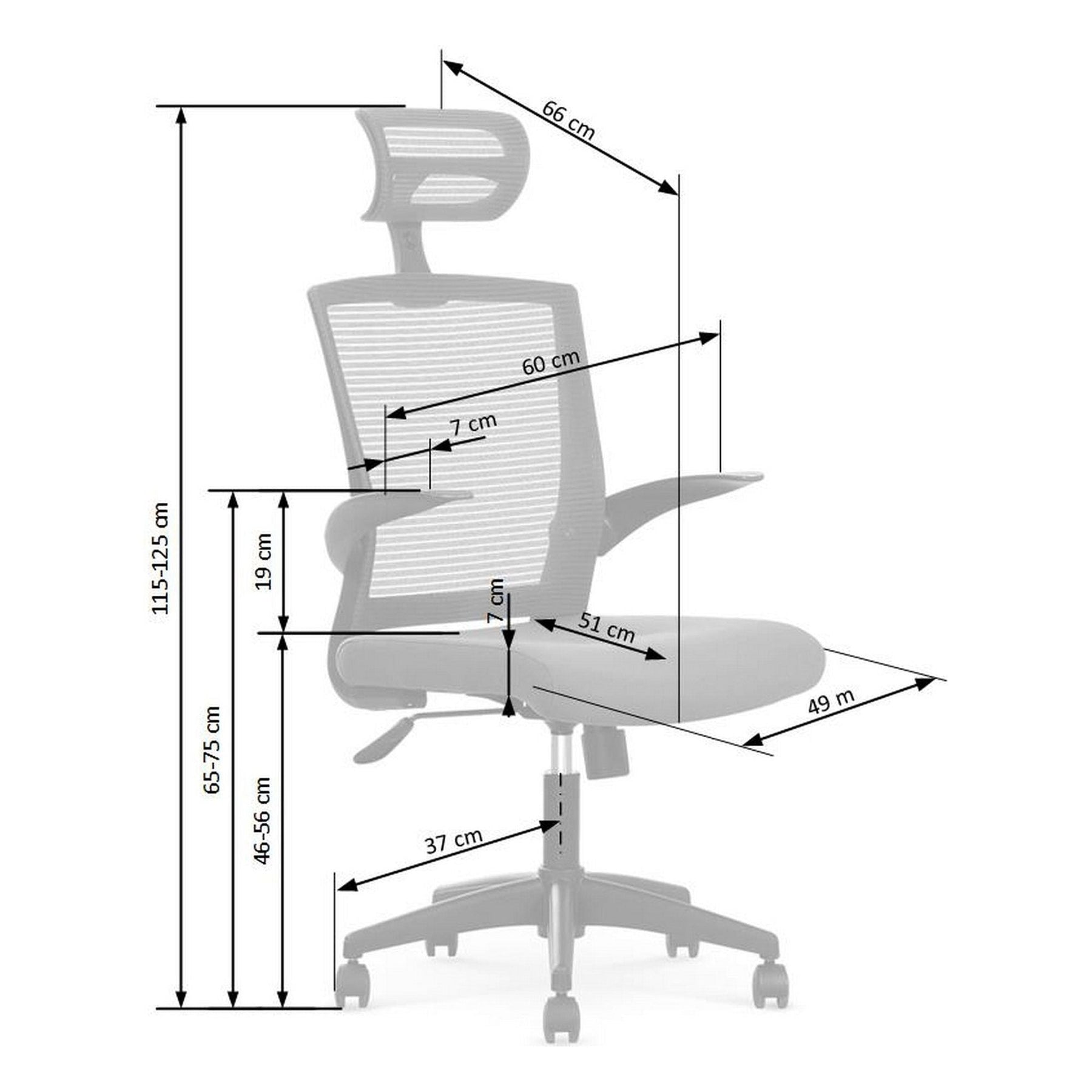 Scaun birou VALOR, gri/negru, stofa/plastic, 64x62x115/125 cm