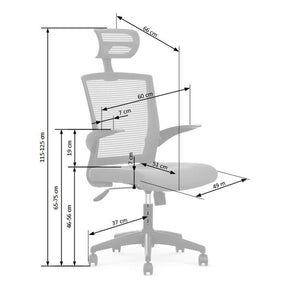 Scaun birou VALOR, gri/negru, stofa/plastic, 64x62x115/125 cm