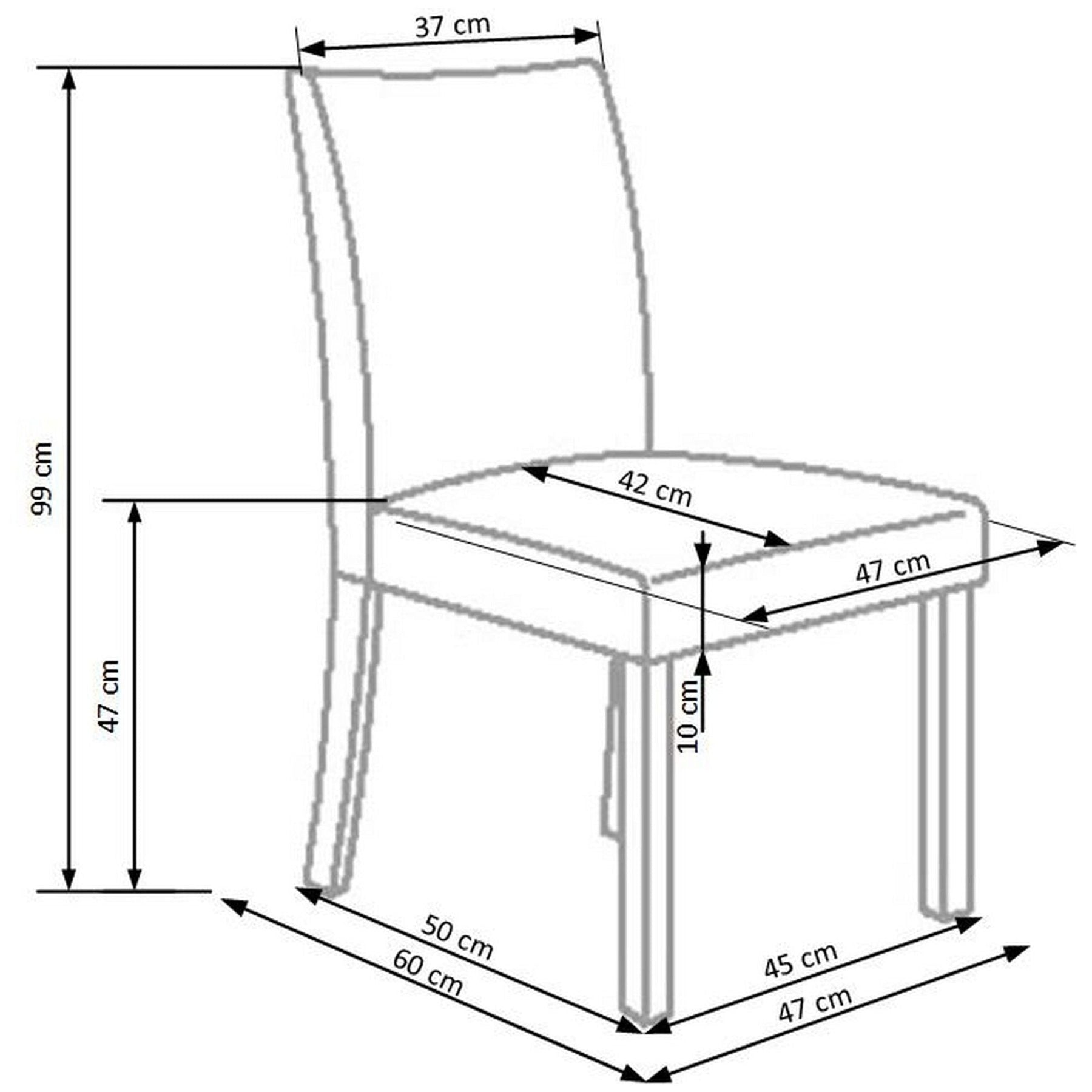 Scaun bucatarie tapitat cu piele ecologica Norbert, 47X55X99 CM