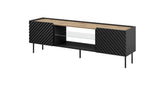 Comoda TV ONDA, negru/stejar, PAL laminat, 181x40x58 cm