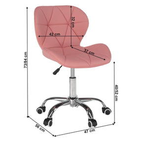 Scaun de birou ARGUS NEW, roz, piele ecologica, 47x56x73/84 cm