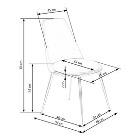 Scaun K460, bej/auriu, stofa catifelata, 49x54x84 cm