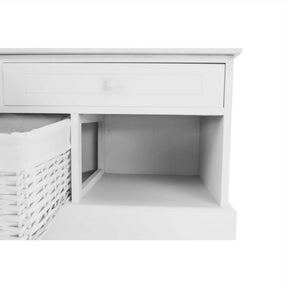 Bancheta BLANCO, alb, lemn, 100x35x50 cm