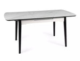 Masa extensibila APOLLO, alb mat/negru, metal, 120-160x80x76 cm