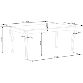 Masa extensibila WINDSOR, stejar/negru, furnir/lemn masiv, 160/240x90x76 cm