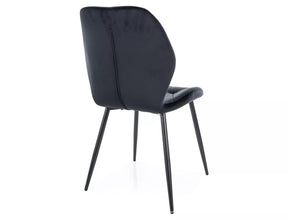 Scaun RICK, negru - Bluvel 19, stofa catifelata/metal, 48x41x86 cm