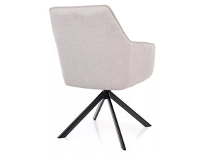 Scaun NOTTI, bej deschis/negru, stofa clasica/metal, 55x45x83 cm