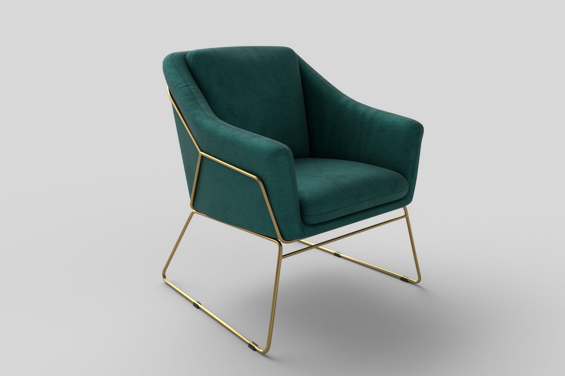 Fotoliu living tapitat Soft 3, verde, 69x76x81 cm