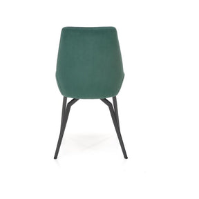 Scaun K479, verde/negru, stofa catifelata/metal, 49x60x91 cm