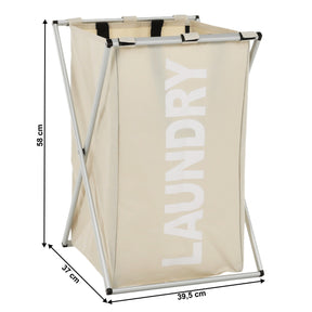 Cos de rufe LAUNDRY NEW TYP 1, bej, material textil/metal, 40x37x58 cm