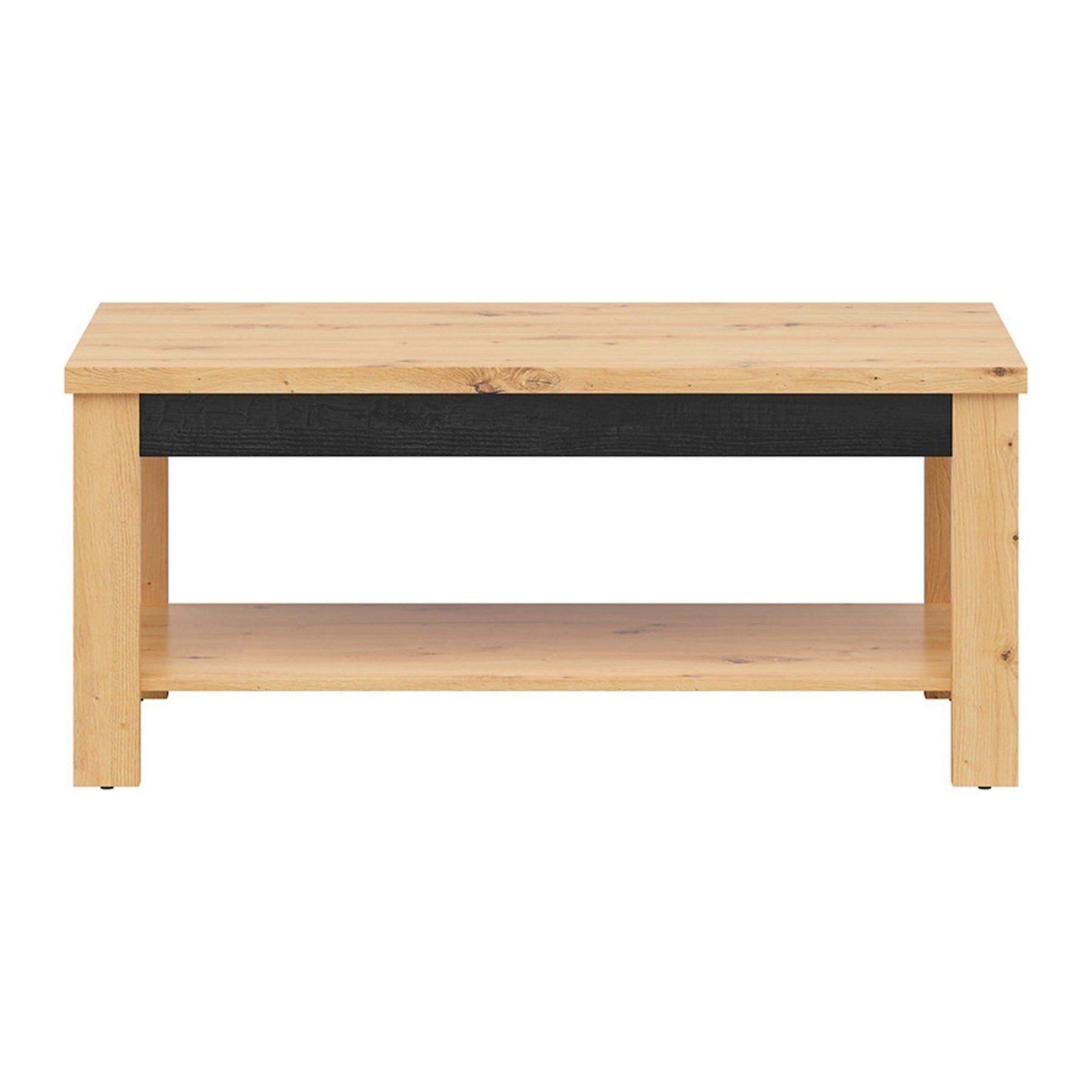 Masuta cafea OSTIA, stejar artizanal/negru, PAL, 117x58x52 cm