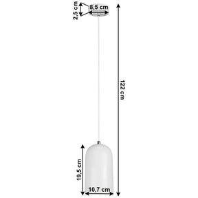 Lustra LUKEN, alb, metal, 10.7x10.7x122 cm