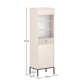 Vitrina MAGIRA MA04, casmir, DTD laminat/metal, 54x39x175 cm