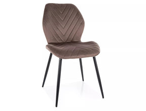 Scaun MIKE, cappuccino - Bluvel 38/negru, stofa catifelata/metal, 48x41x86 cm
