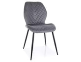 Scaun MIKE, gri - Bluvel 14/negru, stofa catifelata/metal, 48x41x86 cm