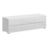 Comoda RTV JOLK, alb, DTD laminat, 140x45x43 cm