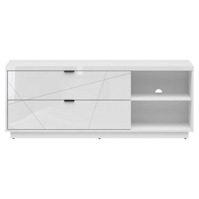 Comoda TV FORN, alb lucios, PAL, 156x42.5x61 cm