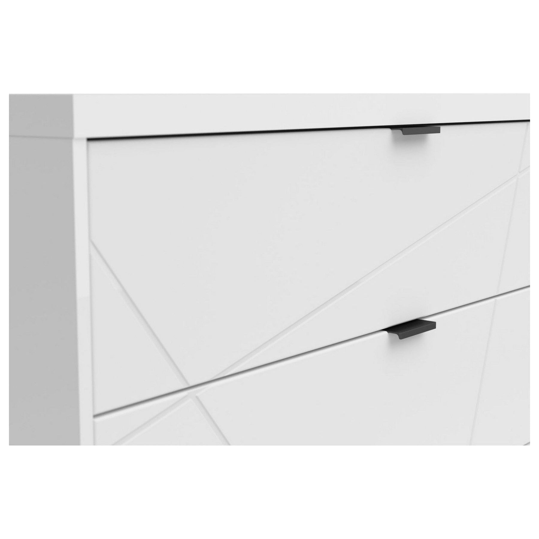 Comoda TV FORN, alb lucios, PAL, 156x42.5x61 cm