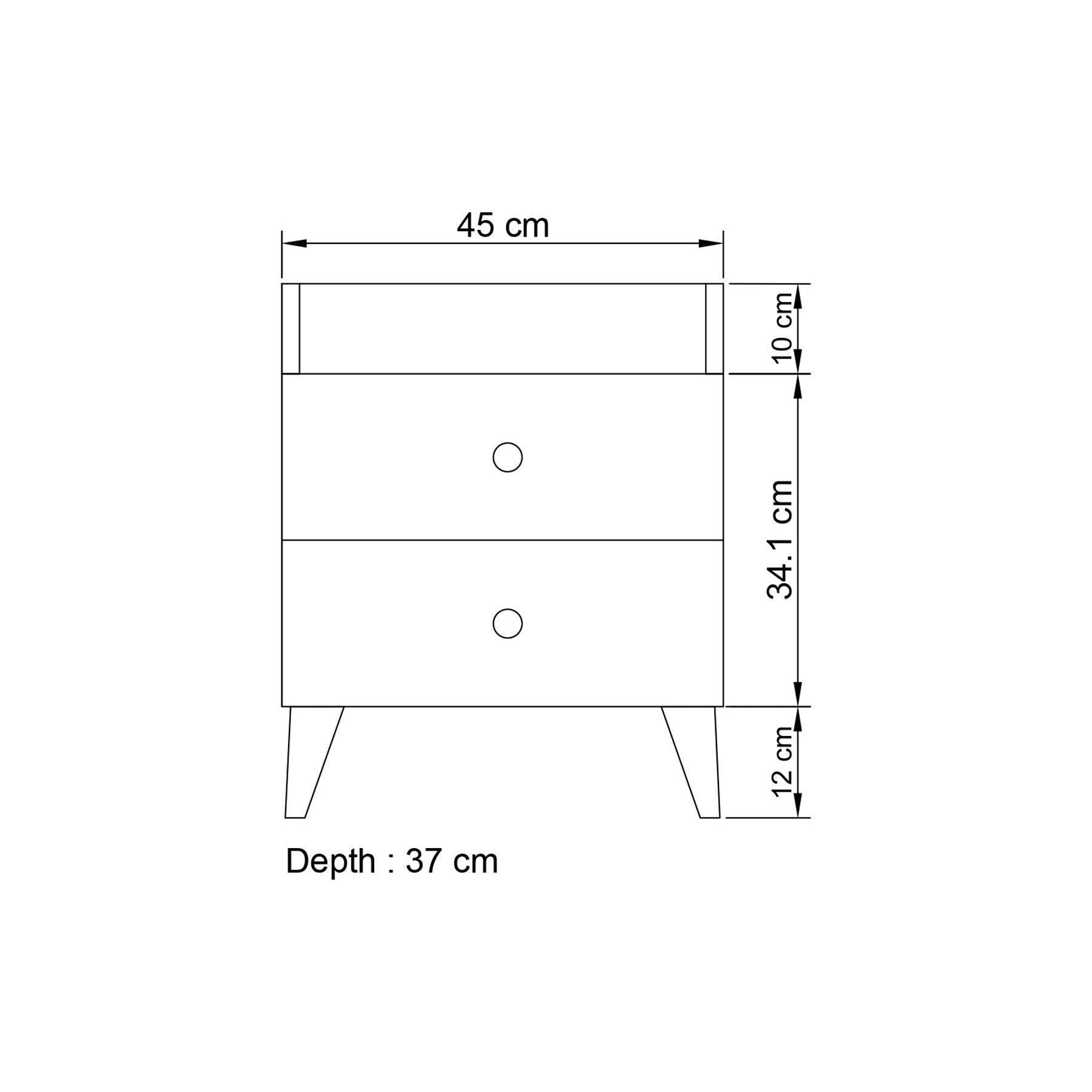 Noptiera Tango 601, alb, PAL, 45x37x56 cm