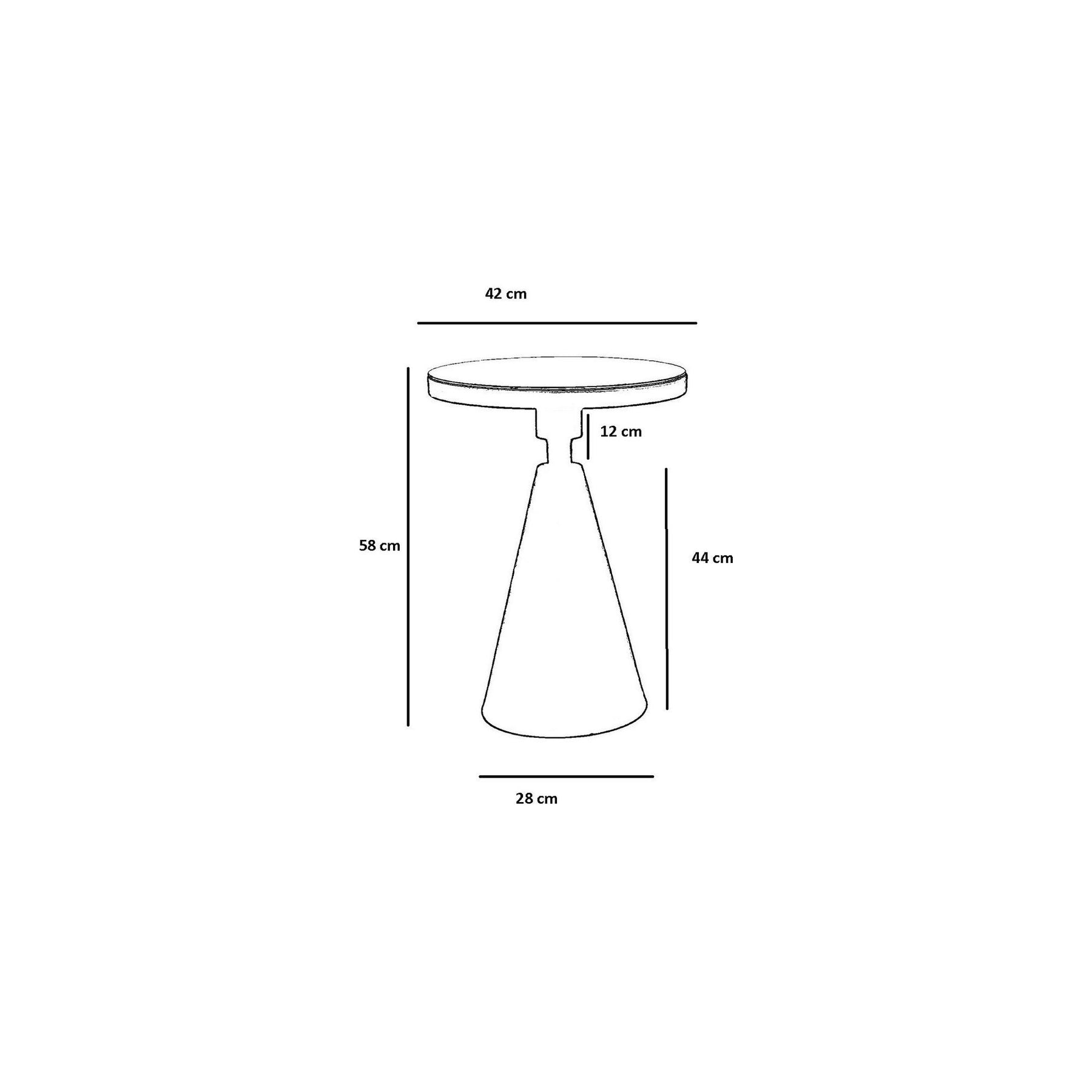 Masuta cafea 1002-1, auriu, metal, 42x42x55 cm