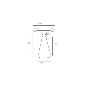 Masuta cafea 1002-1, auriu, metal, 42x42x55 cm