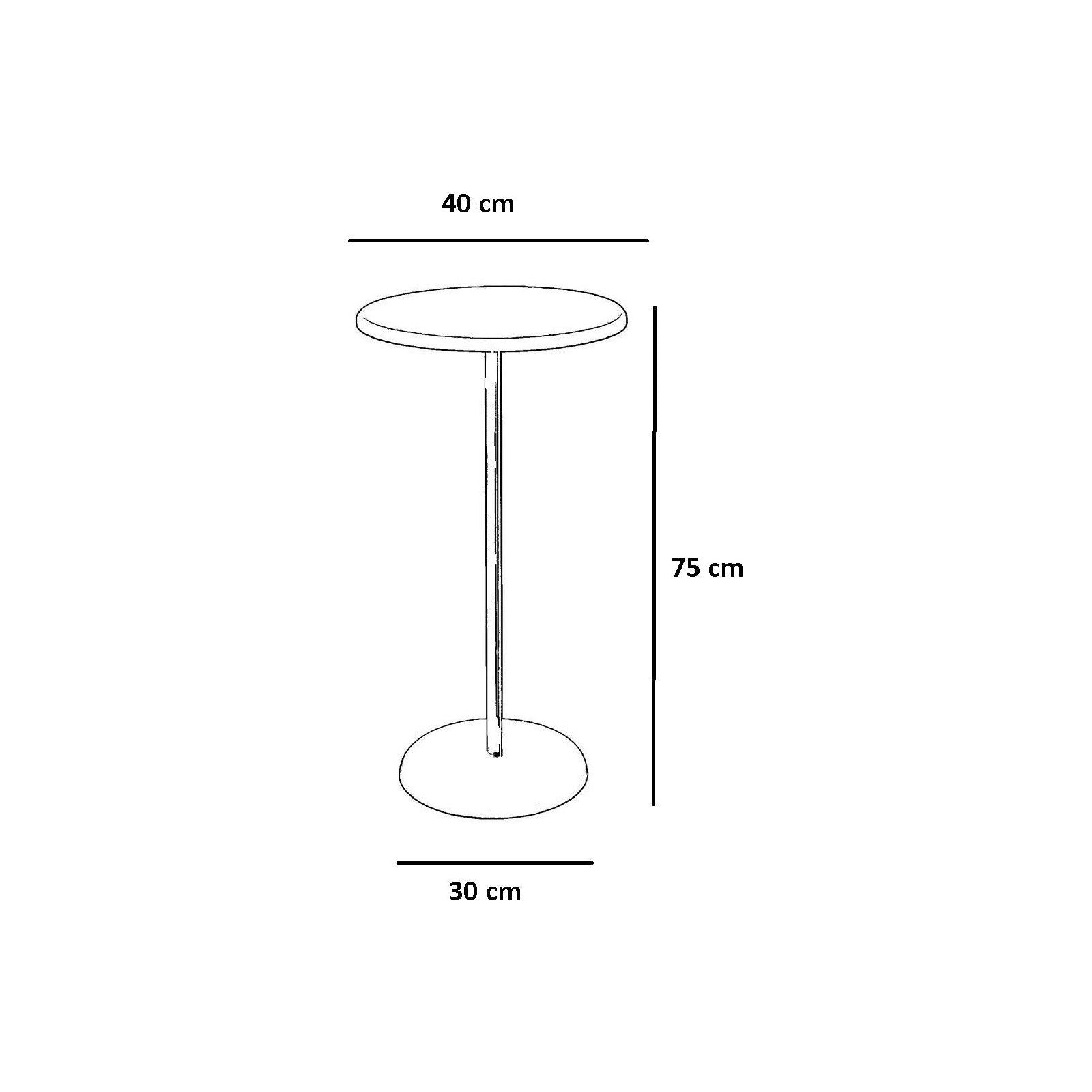 Masuta cafea 1032-1, auriu/stejar, metal/lemn, 40x40x75 cm