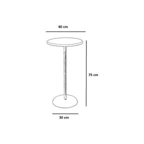 Masuta cafea 1032-1, auriu/stejar, metal/lemn, 40x40x75 cm