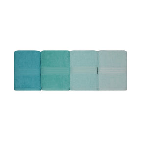 Set 4 prosoape baie Rainbow, 50x90 cm, material bumbac, verde