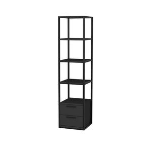 Biblioteca RobCoss, negru/gri antracit, PAL/metal, 39x39x160 cm