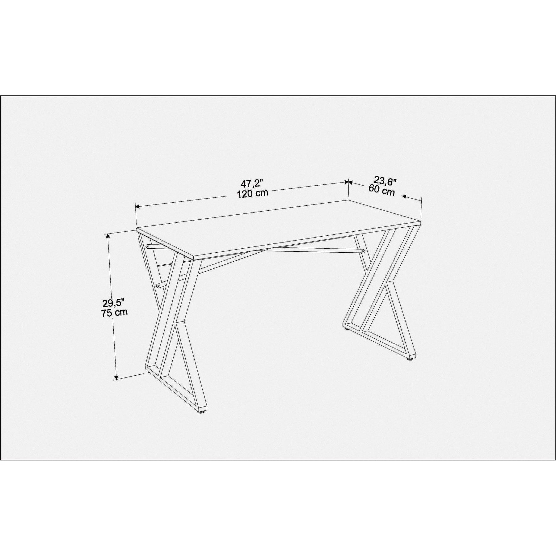 Birou Gyza, alb, PAL, 120x60x75 cm