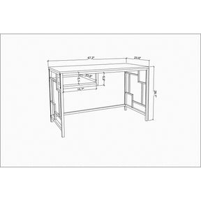 Birou Kennesaw, alb, PAL, 120x60x75 cm