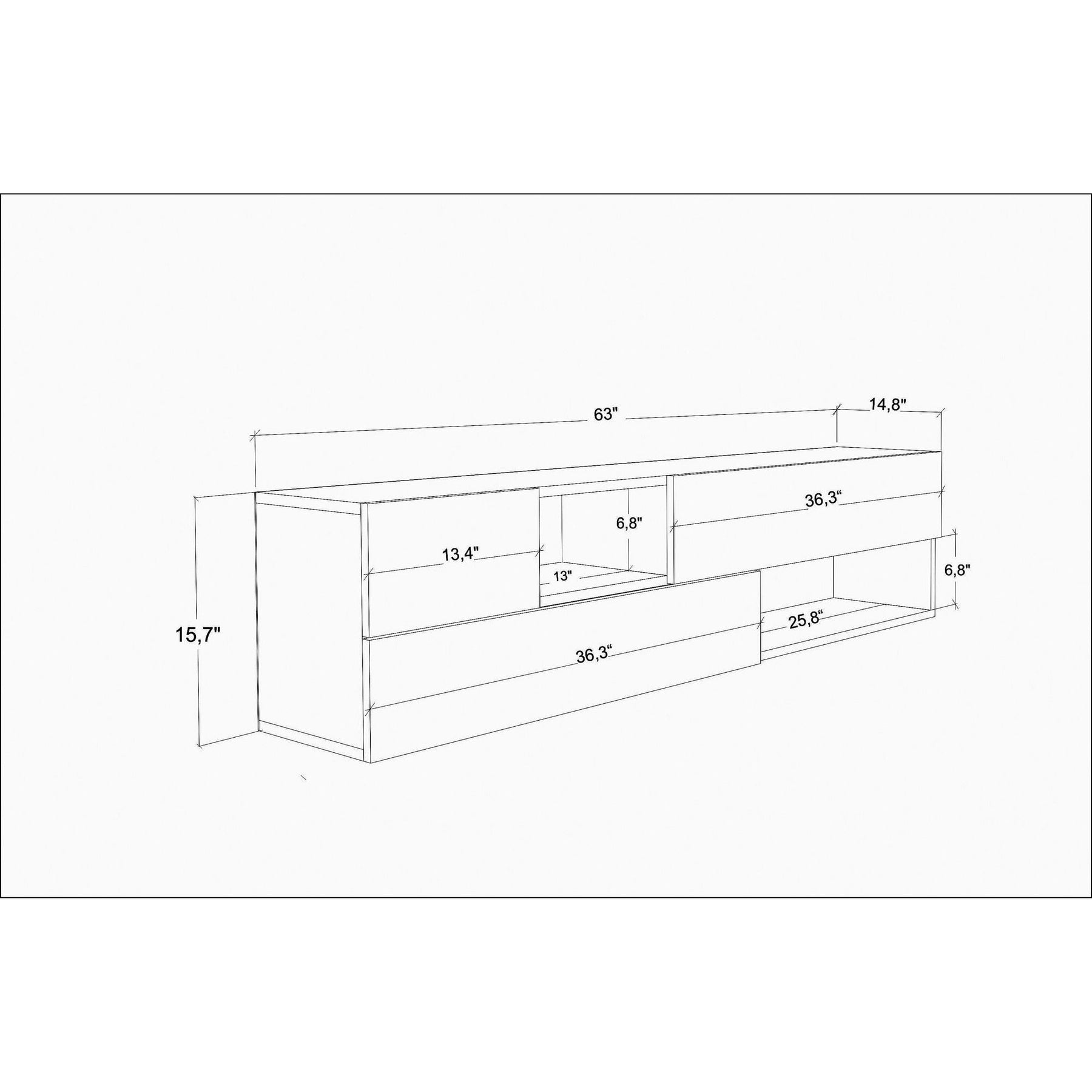 Comoda TV Morton, stejar, PAL, 160x37,7x40 cm