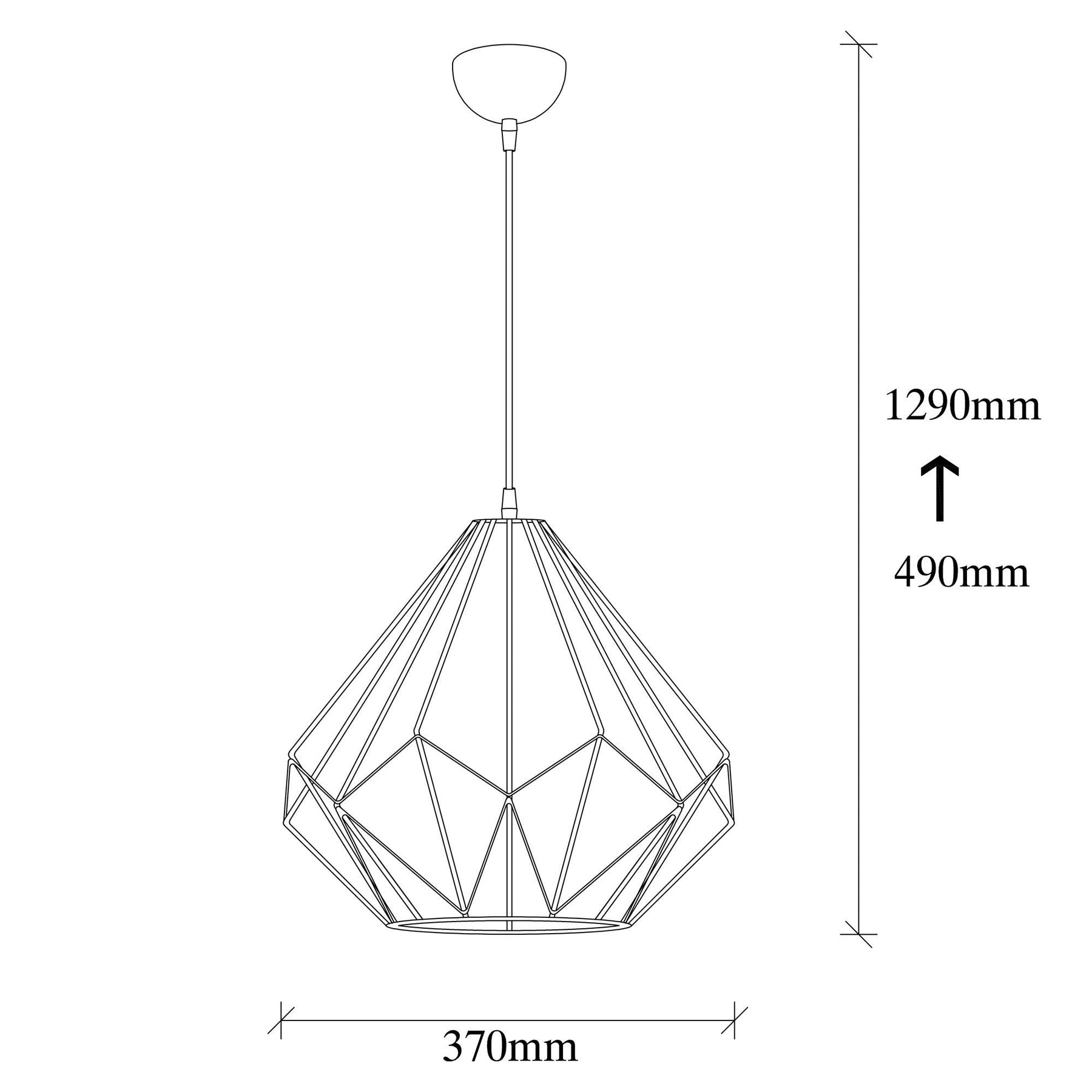 Lustra Diamond, 703-S, corp metalic, negru, 37X129 CM