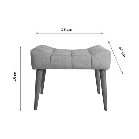 Taburet New Cool, albastru, cadru din lemn masiv/poliester si spuma DNS, 48x40x45 cm