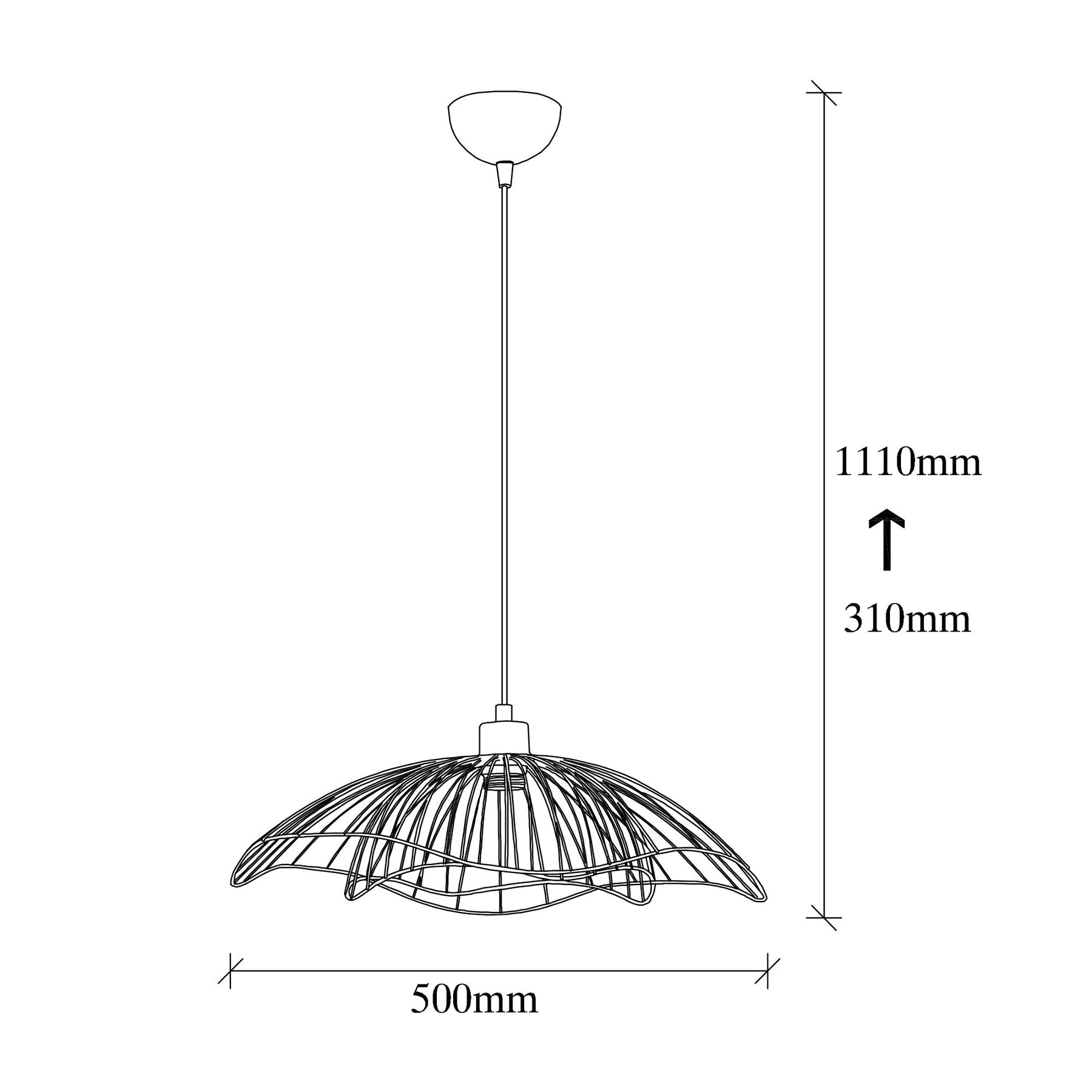 Lustra Farac, 6380, cadru metalic, negru, 50x50x31/111 cm