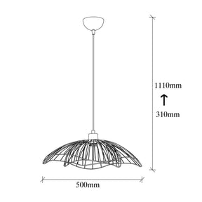 Lustra Farac, 6380, cadru metalic, negru, 50x50x31/111 cm