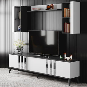 Set living Chrome, alb/gri, PAL melaminat