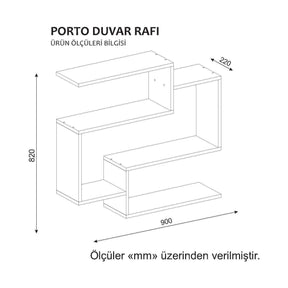 Raft Porto, alb, PAL melaminat, 90x22x82 cm