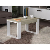 Masuta cafea Arda, stejar/alb, PAL, 60x45x45 cm
