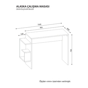 Birou Alaska, alb, PAL, 104x40x74 cm