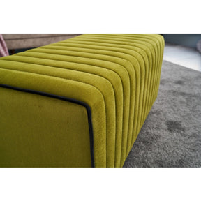 Taburet Mabel, verde, lemn/stofa catifelata, 80x40x40 cm