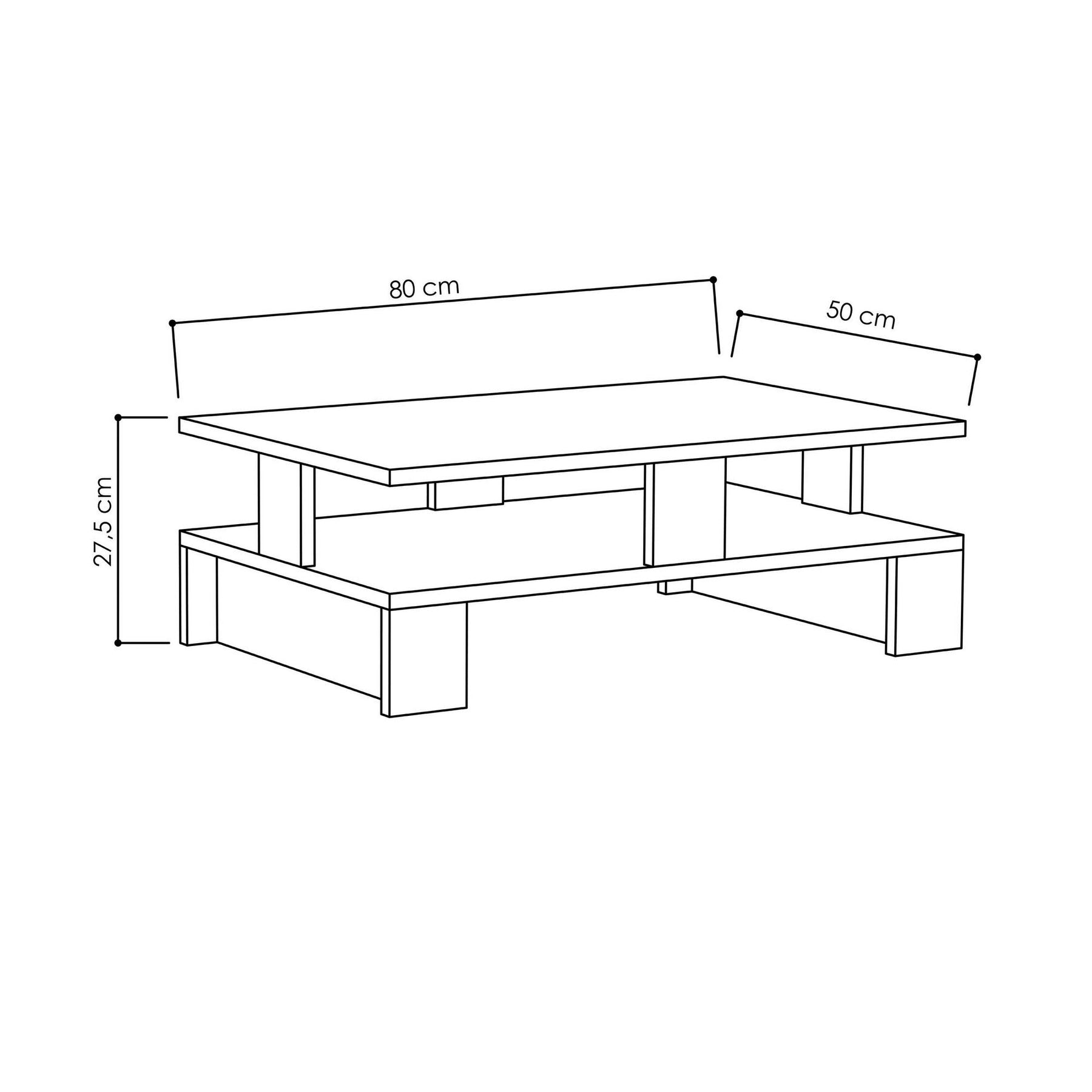 Masuta cafea Mansu, gri antracit, PAL, 80x50x27 cm