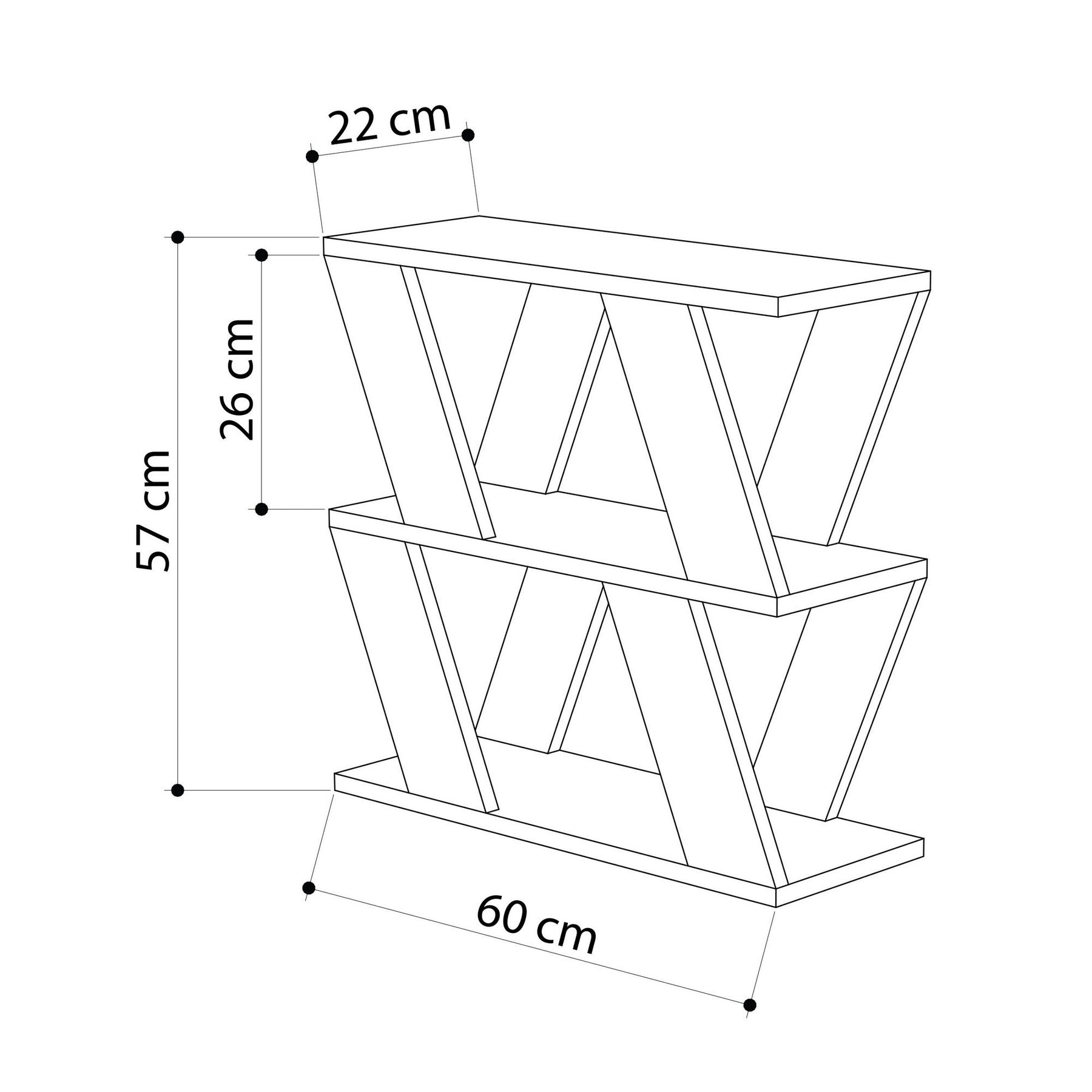 Masuta Lazena, stejar, PAL, 60x22x57 cm