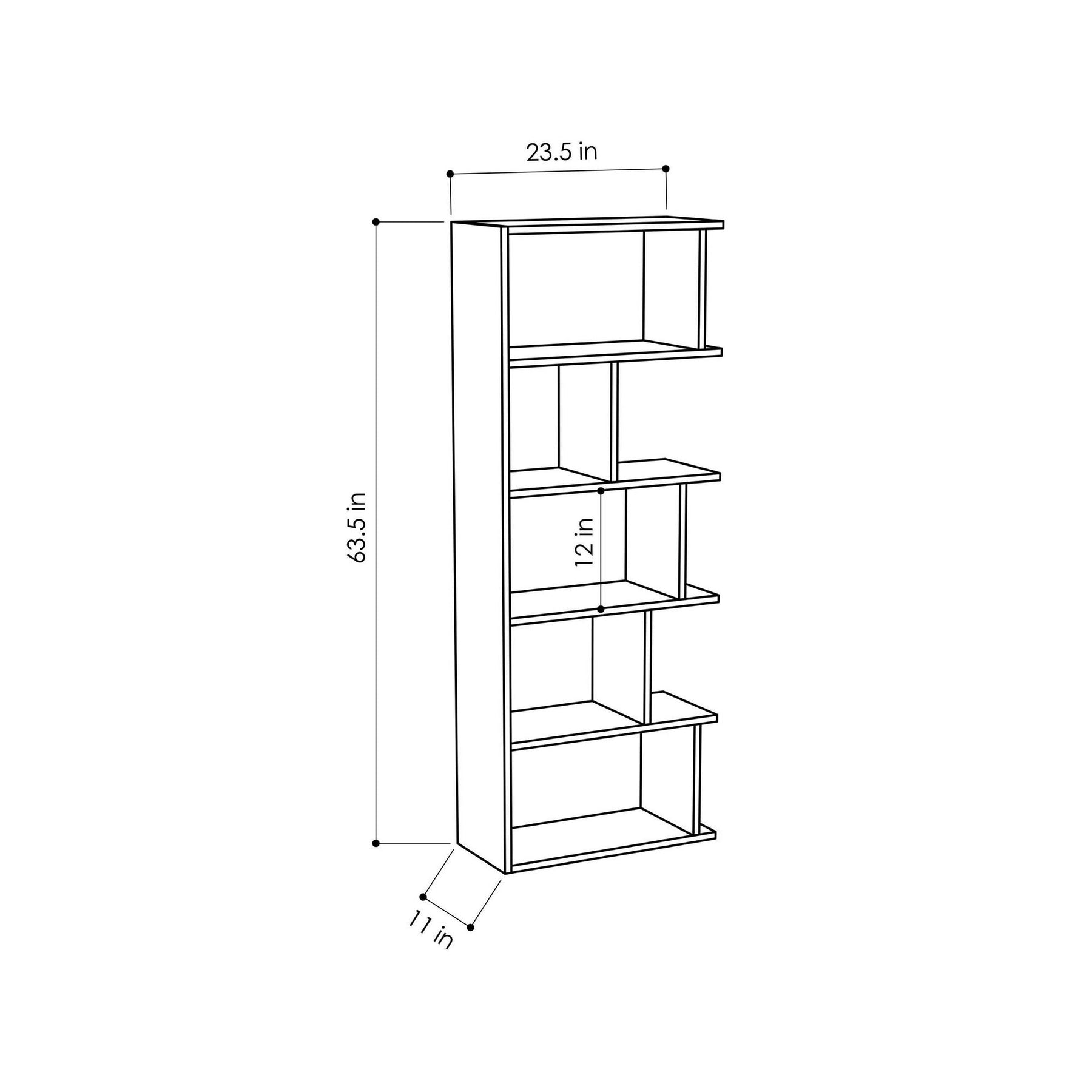 Biblioteca Tapi Set, alb/gri antracit, PAL melaminat, 124x28x161 cm