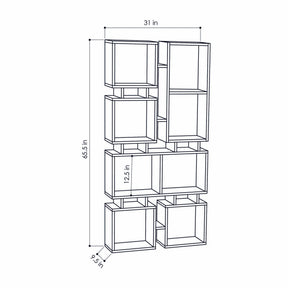 Biblioteca Rail No.1, alb, 100% PAL melaminat, 79x167x24 cm