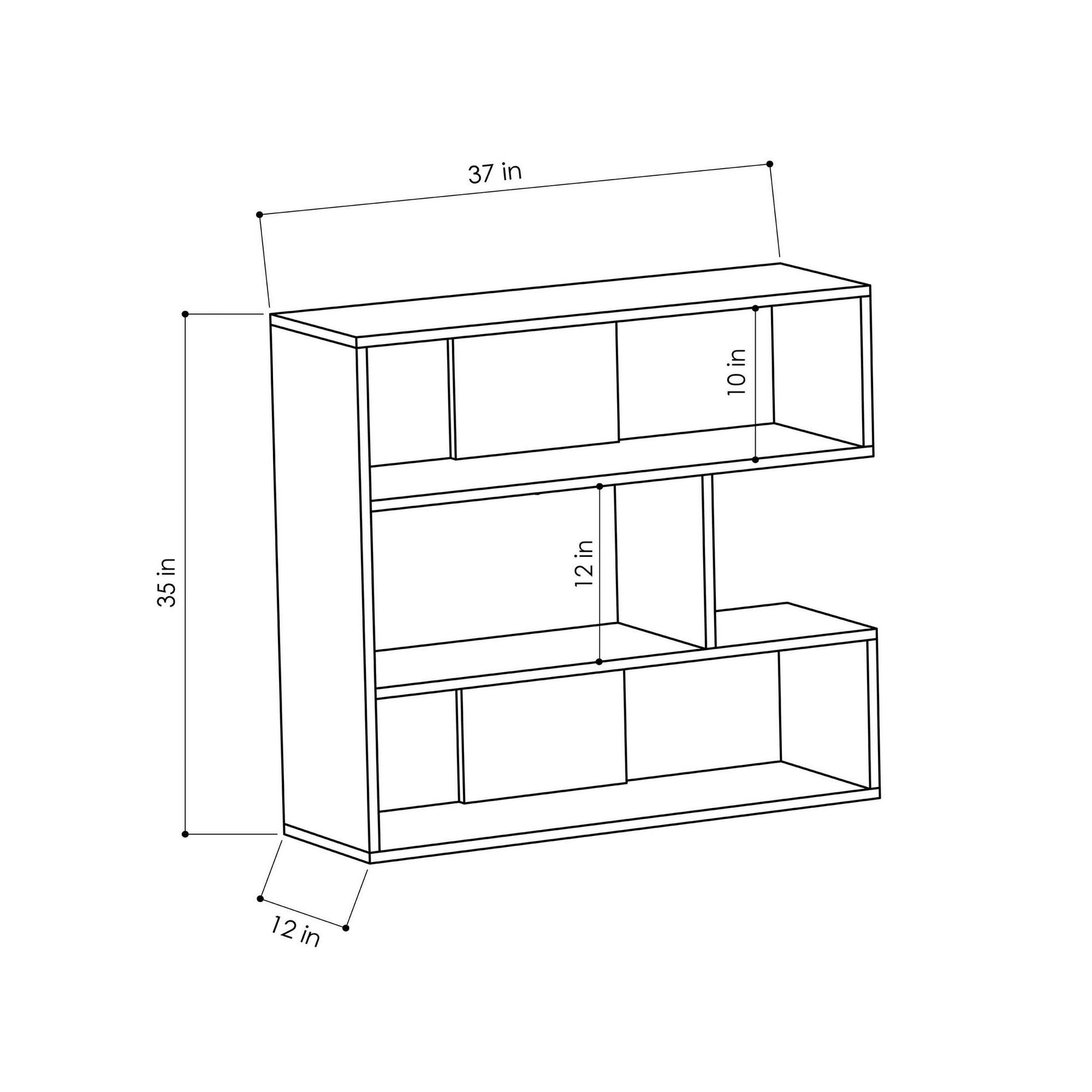 Biblioteca Molly N.1, gri antracit, PAL, 94x30x89 cm