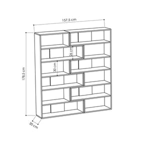 Biblioteca Molly N.4, stejar, PAL, 157x30x178 cm