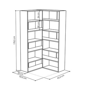 Biblioteca Molly N.4, stejar, PAL, 157x30x178 cm